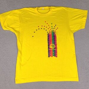 Vintage 1987 United Way T-Shirt Adult XL‎ Yellow Single Stitch Made USA Rainbow